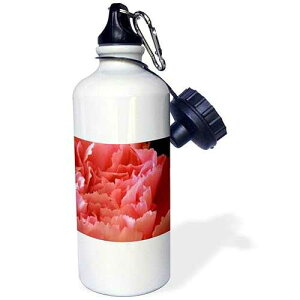 3dRose Pink Carnation flower petals closeup micro image Sports Water Bottle, 21 oz, White