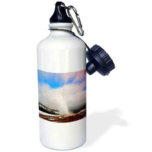 3dRose Old Faithful Geyser in Winter Yellowstone National Park Sports Water Bottle, 21 oz, White