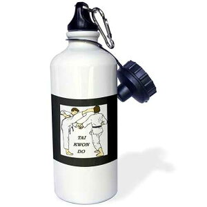3dRose 2 Boys Practice Tai Kwon Do Sports Water Bottle, 21 oz, White