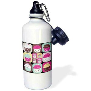 3dRose a D ozen Cupcakes Sports Water Bottle, 21 oz, White