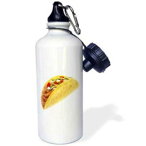 3dRose Tacos Grande Sports Water Bottle, 21 oz, White