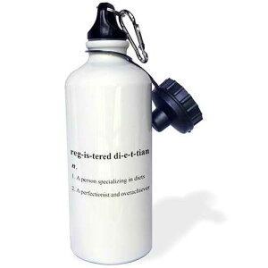 3dRose Registered Dietitian Definition Sports Water Bottle, 21 oz, White