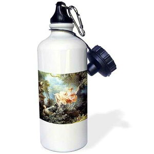 3dRose The Swing Jean-Honore Fragonard famous ting reproduction-L Escarpolette 1767-girl swinging Sports Water Bottle, 21 oz, White