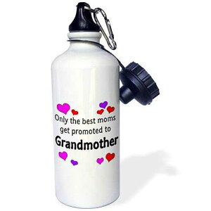 3dRose Only the Best Moms get Promoted to Grandmother Sports Water Bottle, 21oz, Multicolored