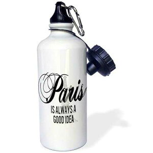 3dRose Paris is Always A Good Idea Over A Gray Eiffel Tower Sports Water Bottle, 21Oz, Multicolored