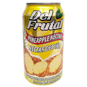 Del Frutal Pineapple Nectar 11.16 oz - Sabor Pina (Pack of 6)