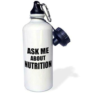 3dRose Ask me about Nutrition-advertise your Nutritionist work-job advert-self-promotion advertising Sports Water Bottle, 21 oz, White