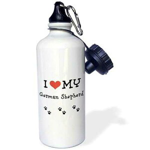 3dRose Love My-German Shepherd-Sports Water Bottle, 21oz , Multicolored
