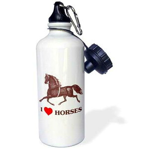 3dRose "Vintage Horse Illustration for Horse Lovers Everywhere Flip Straw" Water Bottle, 21 oz, White