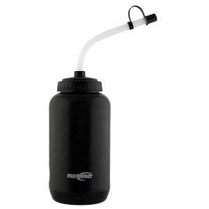 Pro Impact Squeezable Water Bottle Bendable Long Straw - LDPE BPA Free Plastic - Hydration for Baseball Hockey Gym MMA Yoga Boxing Cycling Softball Football Lacrosse (35.5 Oz.)