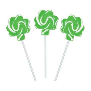 Fun Express Shamrock Swirl Suckers for St. Patrick's Day - 12 Individually wrapped lollipops - Leprechaun St. Pat's Day Candy and Party Supplies