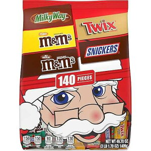 Mars M&M'S, SNICKERS, TWIX and MILK WAY Fun and Minis Size Christmas Chocolate Candy Assortment, 49.70-ounce Bag, 140 Pieces