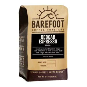 xAtbgR[q[ubhLu - GXvb\v_[N[XgSR[q[ - 5|hobO GoCoffeeGo Barefoot Coffee "Redcab - Espresso" Dark Roasted Whole Bean Coffee - 5 Pound Bag