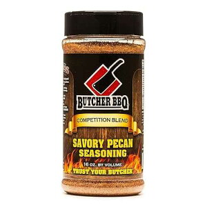 Butcher BBQ Savory Pecan Seasoning Barbeque Rub Spices Grilling and Roasting World Championship Winning Formula Gluten Free Tastes like Cooking Over Open Flame Msg Free