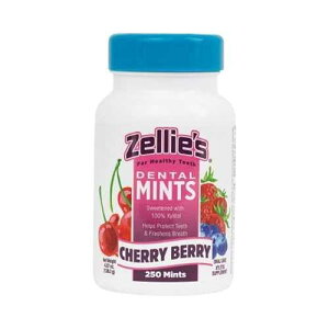 Zellies Zellie's 100% Xylitol Sugar Free Cherry Berry Breath Mints Non-GMO, Low-Calorie, Gluten Free, Vegan & Kosher Mints (250 Count - Pack of 1)
