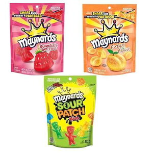 ���C�i�[�Y 3 �܃Z�b�g �L�����f�B �X�E�F�[�f�� �x���[�A�t�@�W�[ �s�[�`�A�T���[ �p�b�` �L�b�Y (�J�i�_����A��) Maynards Bundle of Three Bags Candy Swedish Berries, Fuzzy Peach, Sour Patch Kids (Imported from Ca