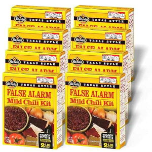 Wick Fowler's False Alarm Mild Chili Kit, Texas Style Chili Seasoning Mix with Individual Packs of Spices, 2.8oz Box (Pack of 8)