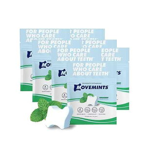 Movemints Clear Aligner Mints - Patented Aligner Seating Mints - Edible Alternative to Aligner Chewies - Xylitol Mints for Dry Mouth - Spearmint (7 Pack)