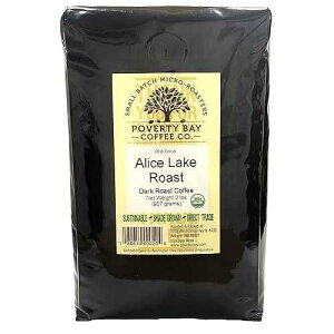 POVERTY BAY COFFEE CO. Dark Roast Ground Coffee Beans - Ground Coffee - Alice Lake Organic Coffee Beans, Freshly Roasted by Poverty Bay Coffee Company, 2lb Bag of Dark Coffee