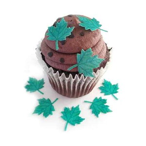 �O���[�� �E�G�n�[�X �y�[�p�[ �H�̃J�G�f�̗t ���ɏ����� 0.75 �C���` �f�U�[�g�̑����p 32 �p�b�N Deco Machine Green Wafer Paper Fall Maple Leaves Very Small 0.75 Inch for Decorating Desserts Pack of 32