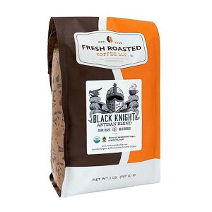 Fresh Roasted Coffee, Fair Trade Organic Black Knight, 2 lb (32 oz), Dark Roast, Kosher, Whole Bean