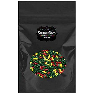 Sprinkle Deco Fiesta Yellow Green Red Cake Pop Cookie Cupcake Cakes Semi-Sweet Edible Confetti Decorations Sprinkles Dessert Jimmies Toppers