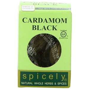 Spicely Organic Cardamom Pods Black Whole 0.20 Ounce ecoBox Certified Gluten-Free