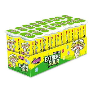 �m�� WARHEADS - Extreme Sour Hard Candy Minis - Sour Apple, Black Cherry, Blue Raspberry, Lemon & Watermelon Flavors - 1.75 oz. Container - 18 pack