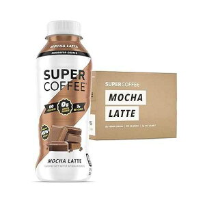 SUPER COFFEE, Keto Protein Coffee (0g Added Sugar, 10g Protein, 70 Calories) [Mocha] 12 Fl Oz, 12 Pack Iced Smart Coffee Drinks