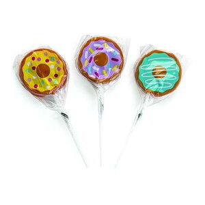 Fun Express Donut Shaped Suckers (12 shaped individually wrap design lollipops) Donut candy party favors and supplies