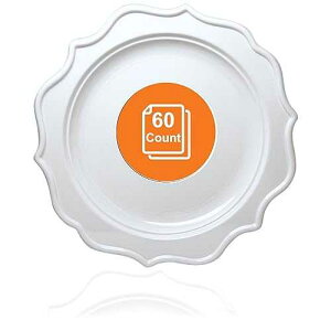 Tiger Chef 60A8C` zCgJ[ EhXJbv ĝăvX`bNv[gZbg 60̃vX`bNT_v[gt - BPAt[ Tiger Chef 60-Count, 8-inch White Color Round Sca