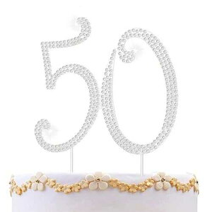 50 Cake Topper 50th Anniversary Birthday Wedding Diamond Cake Topper for Women 50 Sparkle Bling Rhinestone Cake Decoration Party Supplies Keepsake, Silver Zkptops 50 Cake Topper 50th Anniversary Birthday Wedding Diamond Cak