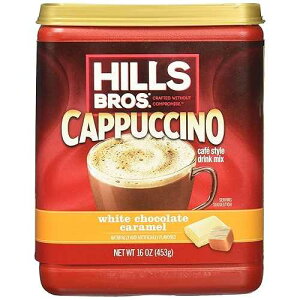 Hills Bros. Instant Cappuccino Mix, White Chocolate Caramel (16 Oz, Pack of 1) Convenient and Versatile, Instant Hot or Iced Coffee, Frothy & Rich White Chocolate Caramel Flavor - Just Add Water