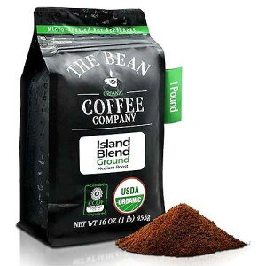 The Bean Coffee Company The Bean Organic Coffee Company Island Blend, Medium Roast, Ground Coffee, 16-Ounce Bag,Caf molido tostado organico