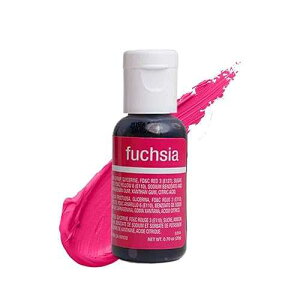Chefmaster Fuschsia Liqua-Gel Food Coloring | Vibrant Color | Professional-Grade Dye for Icing, Frosting, Fondant | Baking & Decorating | Fade-Resistant | Easy-to-Use | Made in USA | 0.70 oz