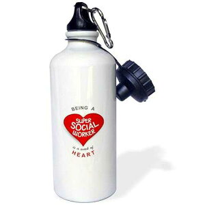 3dRose Super Social Worker is a work of Heart-red job appreciation-Sports Water Bottle, 21oz , Multicolored 3dRose Super Social Worker is a work of Heart-red job appreciation-Sports Water Bottle, 21oz, Multicolored