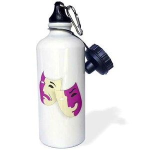 3dRose Drama and Comedy Masks Cartoon-Sports Water Bottle, 21oz , 21 oz, Multicolor