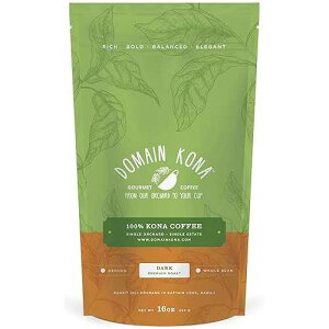 100% Kona Coffee ? GROUND, Dark roast, Single estate gourmet coffee, 16 ounces, Ships direct from Domain Kona, farm fresh