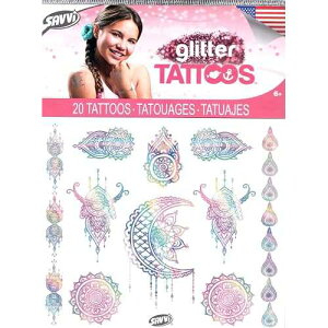 �^�g�D�[ �O���b�^�[ �e���|�����[ 20 By Savvi - V1a SI WEI Tattoos Glitter Temporary 20 By Savvi - V1a