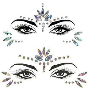 WUIOS Mermaid Face Gems Stick Jewels for Women Cosplay Mermaid Halloween Club Body Eye Face Gems Makeup Stickers Self Adhesive Face Crystals Rhinestones Rave Festival Tattoo Concert Dress-up Decorations