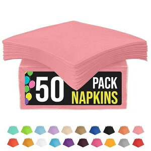 �▭�Ȉ����p�y�[�p�[�i�v�L�� 50 ���p�b�N 2 �w�p�[�e�B�[�i�v�L���͑N�₩�ȐF�̋z�����ɗD��Ă��܂� - �s���N�̃i�v�L�� Party Solids Pink Napkins Disposable Everyday 50 Pcs 2 Ply Pink Cocktail Napkins Paper