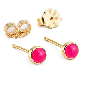 �s���N �J���Z�h�j�[ �^�C�j�[ �X�g�[�� 3mm 14K �S�[���h�t�B���h �X�^�b�h �s�A�X Fashion Art Jewelry Tiny Gold Stud Piercing Earrings Bezel Set for Cartilage Tragus Helix Multiple Hypoallergenic Birthstone Jewelry for Women (P