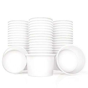 Lakesstory Paper Ice Cream Cups 4oz Small White Dessert Bowls Frozen Yogurt Cup White Dessert Bowls Frozen Dessert Supplies Pack of 50 count