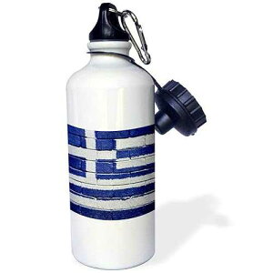 3dRose National Flag of Greece ted Onto a Brick Wall Greek Sports Water Bottle, 21 oz, White