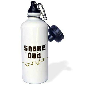 3dRose Snake Dad-for snake reptile lovers enthusiasts and pet owners-with curvy track marks-Serpentes Sports Water Bottle, 21 oz, White