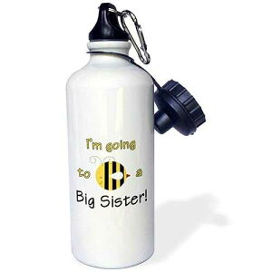 3dRose I'm Going To be a Big Sister Sports Water Bottle, 21 oz, White