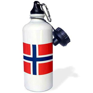 3dRose Flag of Norway-Norwegian red blue white Scandinavian Nordic Cross-Scandinavia world country Sports Water Bottle, 21 oz, White