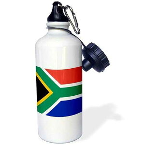 3dRose Flag of South Africa-Colorful Red Green Blue Black White Yellow Multicolor African World Souvenir Sports Water Bottle, 21 oz, White