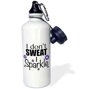 3dRose wb_171955_1 I dont sweat I sparkle, Purple Sports Water Bottle, 21 oz, Multicolor