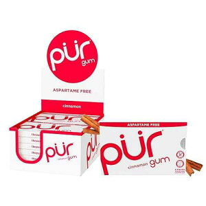 PUR Gum Aspartame Free Chewing Gum 100% Xylitol Natural Cinnamon Flavored Gum, 9 Pieces (Pack of 12)